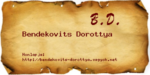 Bendekovits Dorottya névjegykártya